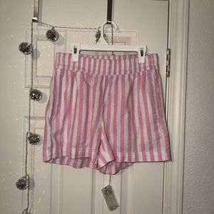 Old Navy Pink and White Striped Women's Shorts